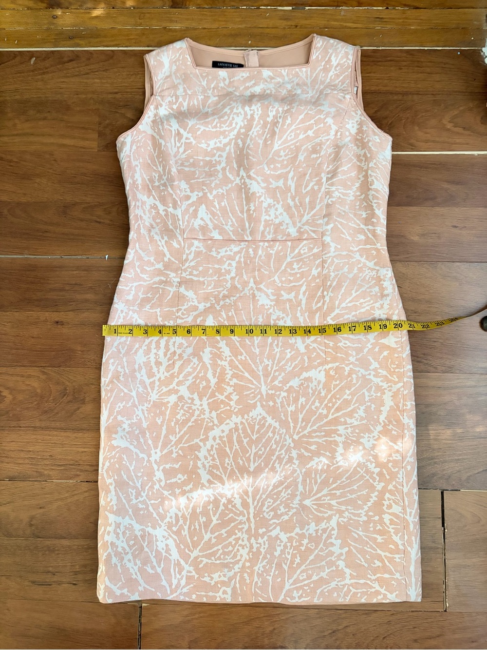 Lafayette 148 New York Jacquard Sheath Dress Pink White - Picture 8 of 9